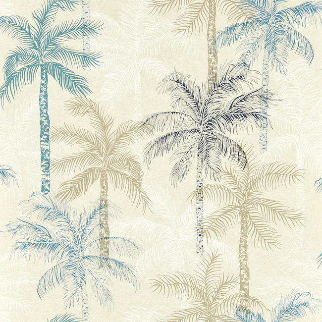 CLARKE & CLARKE BREEGAN JANE WALLCOVERING PALMYRA - DENIM WP W0189/01.CAC.0