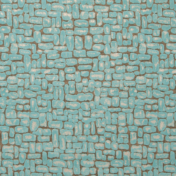 CLARKE & CLARKE DIMENSIONS MODA - AQUA upholstery fabric swatch for sample-first furniture planning