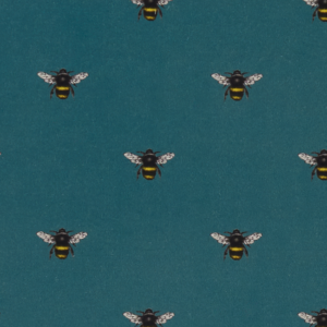 Clarke & Clarke Eden Abeja - Teal upholstery fabric swatch