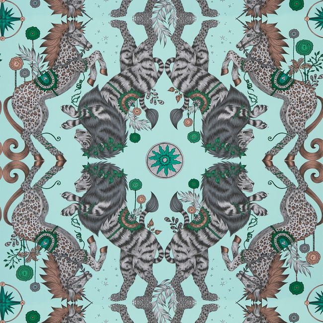 CLARKE & CLARKE EMMA J SHIPLEY FOR C&C WILDERIE CASPIAN WP - AQUA W0113/01.CAC.0