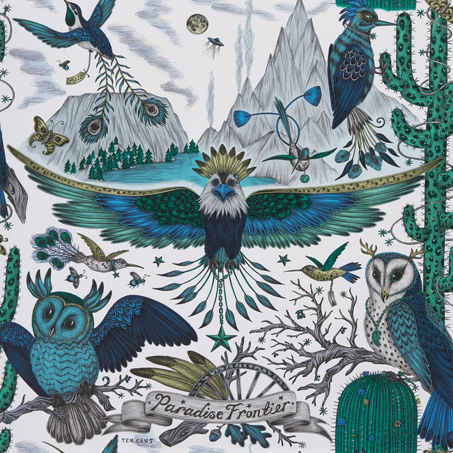 CLARKE & CLARKE EMMA J SHIPLEY FOR C&C WILDERIE FRONTIER - BLUE W0116/01.CAC.0