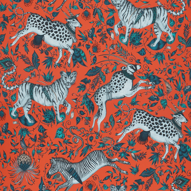 CLARKE & CLARKE EMMA J SHIPLEY FOR C&C WILDERIE PROTEA - CORAL W0119/03.CAC.0