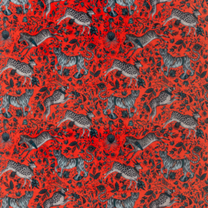 Clarke & Clarke Emma J Shipley For C&C Wilderie Protea Velvet - Coral upholstery fabric swatch