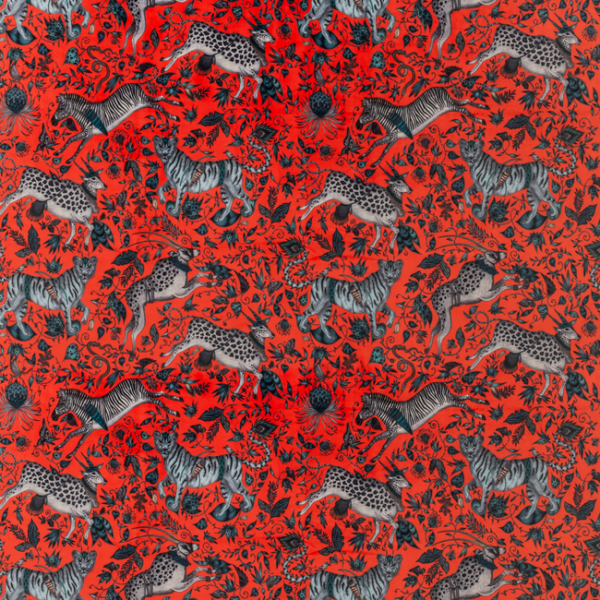 CLARKE & CLARKE EMMA J SHIPLEY FOR C&C WILDERIE PROTEA VELVET - CORAL F1479/03.CAC.0
