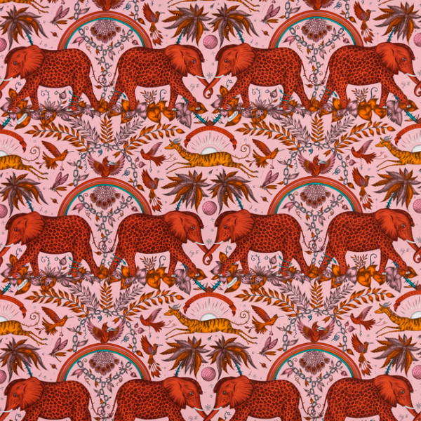 CLARKE & CLARKE EMMA J SHIPLEY FOR C&C WILDERIE ZAMBEZI SATIN - BLUSH F1487/01.CAC.0