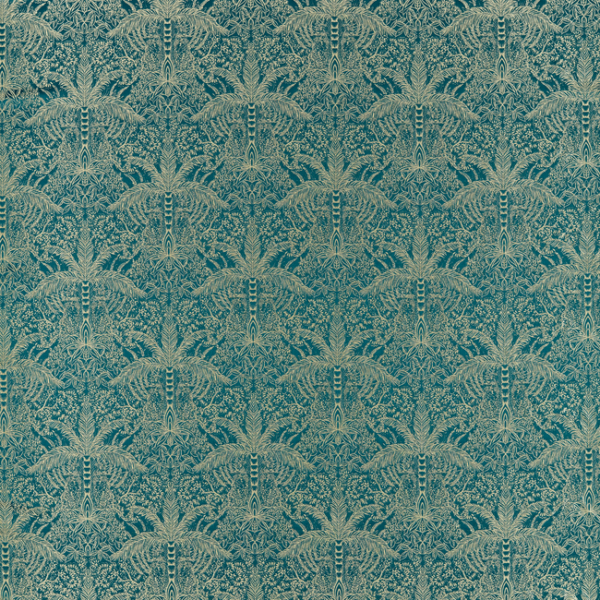 CLARKE & CLARKE EXOTICA 2 LEOPARDO - KINGFISHER JACQUARD upholstery fabric swatch for sample-first furniture planning