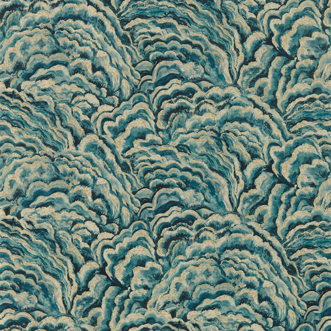 CLARKE & CLARKE EXOTICA 2 LUXURY WALLCOVERING LUMINO - KINGFISHER/GILVER WP W0142/03.CAC.0