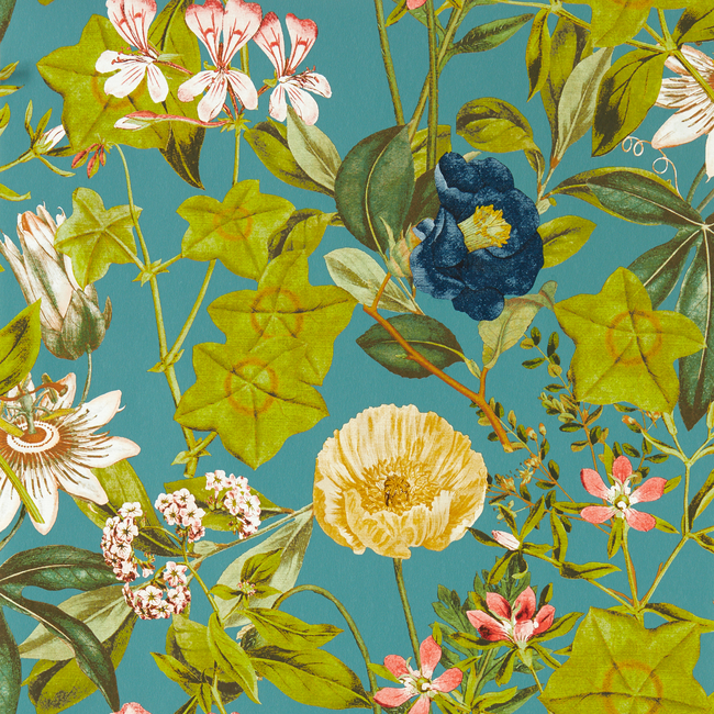 CLARKE & CLARKE EXOTICA 2 LUXURY WALLCOVERING PASSIFLORA - CHAMBRAY WP W0143/01.CAC.0