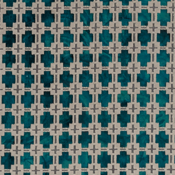 CLARKE & CLARKE EXOTICA MAUI - KINGFISHER upholstery fabric swatch for sample-first furniture planning