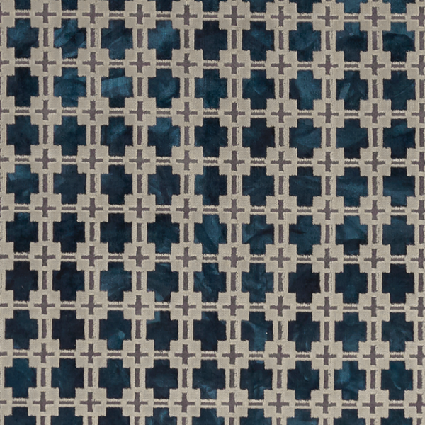 CLARKE & CLARKE EXOTICA MAUI - MIDNIGHT upholstery fabric swatch for sample-first furniture planning