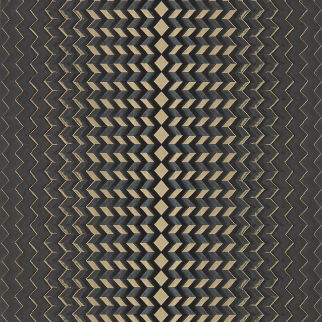 CLARKE & CLARKE FUSION LUXURY WALLCOVERING FRAGMENT - CHARCOAL/GOLD WP W0150/02.CAC.0