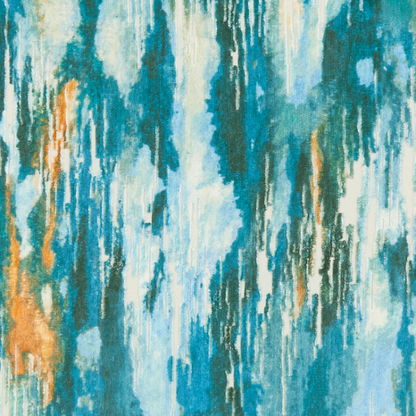 CLARKE & CLARKE KALEIDOSCOPE UMBRA - KINGFISHER upholstery fabric swatch for sample-first furniture planning