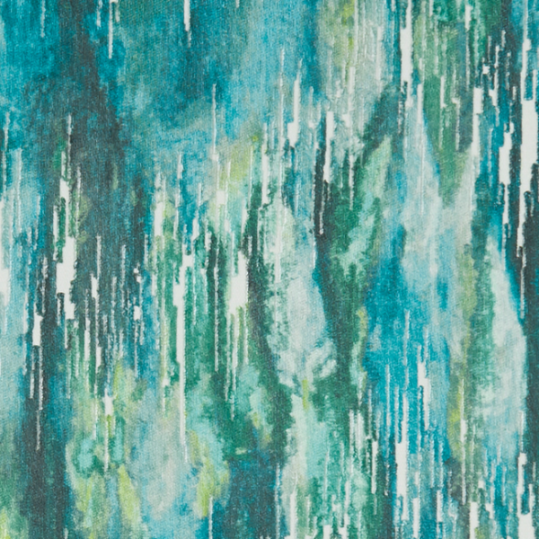 CLARKE & CLARKE KALEIDOSCOPE UMBRA - PEACOCK upholstery fabric swatch for sample-first furniture planning