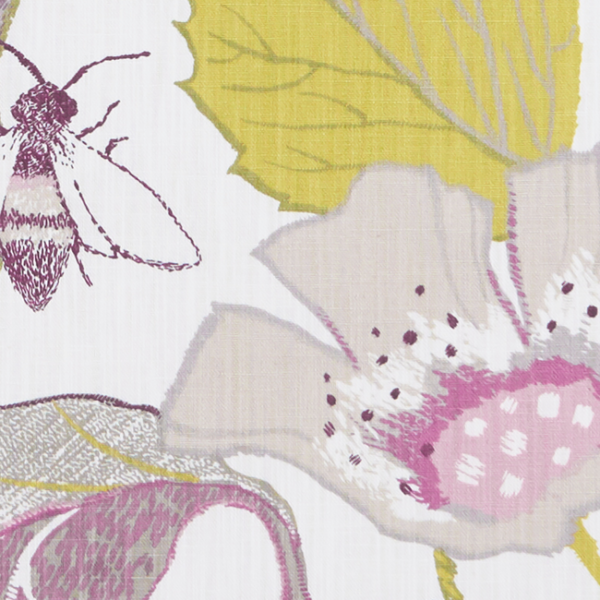 CLARKE & CLARKE ORIENTAL GARDEN LOTUS - DAMSON/JADE upholstery fabric swatch for sample-first furniture planning