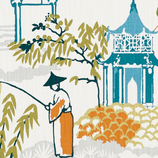 CLARKE & CLARKE ORIENTAL GARDEN PAGODA - SPICE F1290/04.CAC.0 - Limited Stock