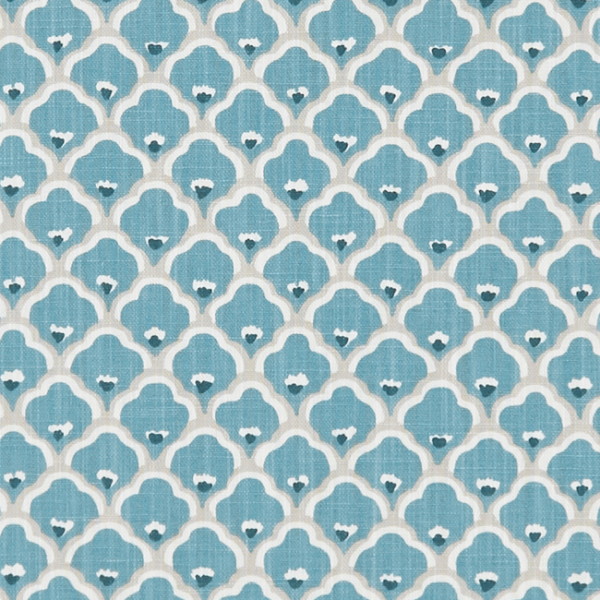 CLARKE & CLARKE ORIENTAL GARDEN SENSU - DENIM upholstery fabric swatch for sample-first furniture planning