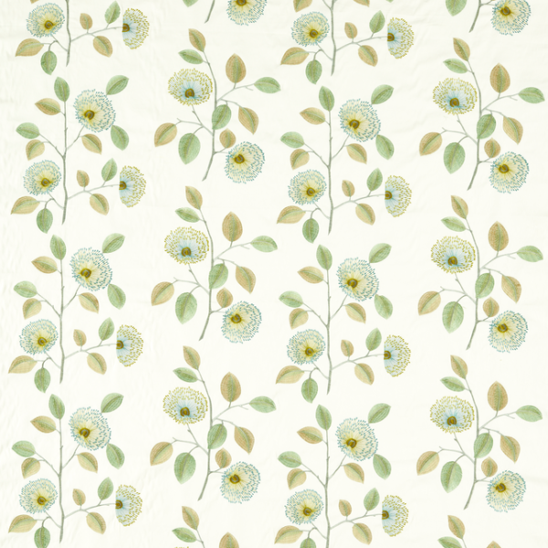 CLARKE & CLARKE PAVILION MONIQUE - APPLE/MINERAL upholstery fabric swatch for sample-first furniture planning