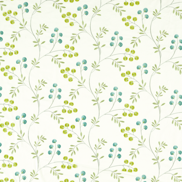 CLARKE & CLARKE PAVILION ROCHELLE - APPLE/MINERAL upholstery fabric swatch for sample-first furniture planning