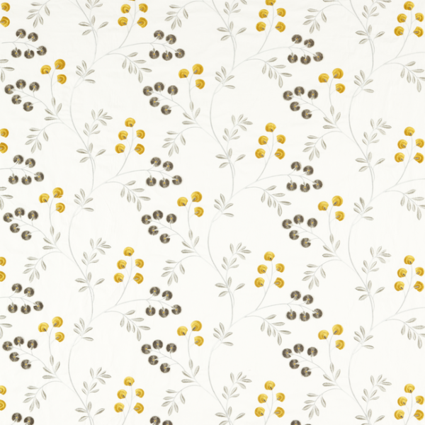 CLARKE & CLARKE PAVILION ROCHELLE - PEWTER/CHARTREUSE upholstery fabric swatch for sample-first furniture planning