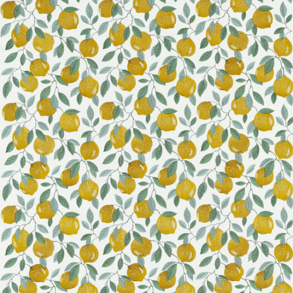 CLARKE & CLARKE POMARIUM SICILIAN - LEMON upholstery fabric swatch for sample-first furniture planning