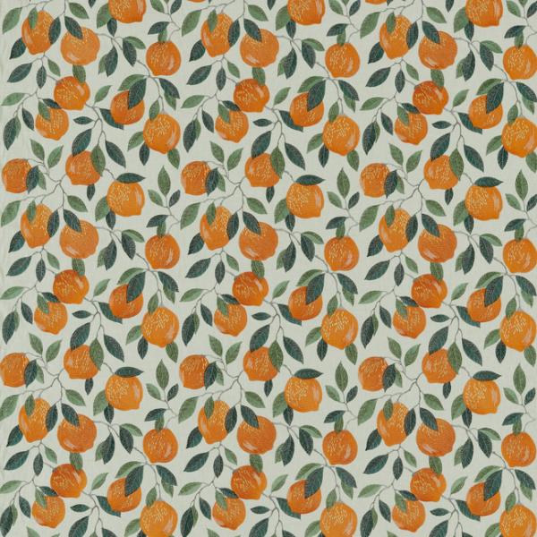CLARKE & CLARKE POMARIUM SICILIAN - ORANGE upholstery fabric swatch for sample-first furniture planning