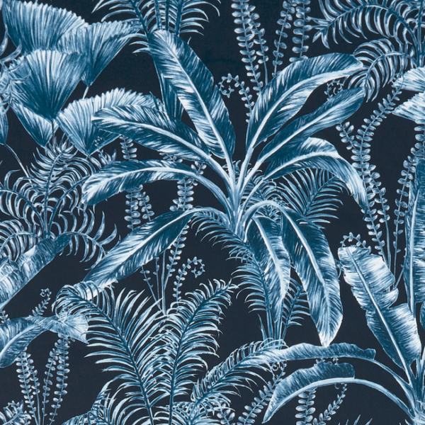CLARKE & CLARKE PRINCE OF PERSIA MAJORELLE VELVET - MIDNIGHT upholstery fabric swatch for sample-first furniture planning