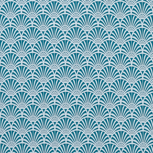 CLARKE & CLARKE PRINCE OF PERSIA ZELLIGE - TEAL upholstery fabric swatch for sample-first furniture planning
