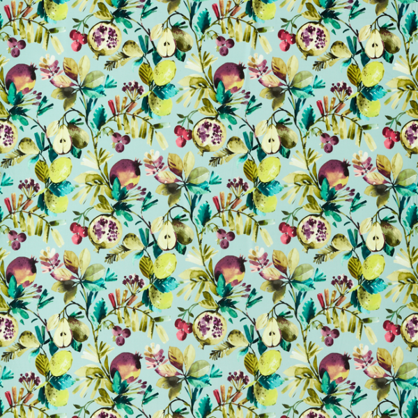CLARKE & CLARKE STUDIO G FOR C&C AMAZONIA FRUTA - MINERAL VELVET upholstery fabric swatch for sample-first furniture planning