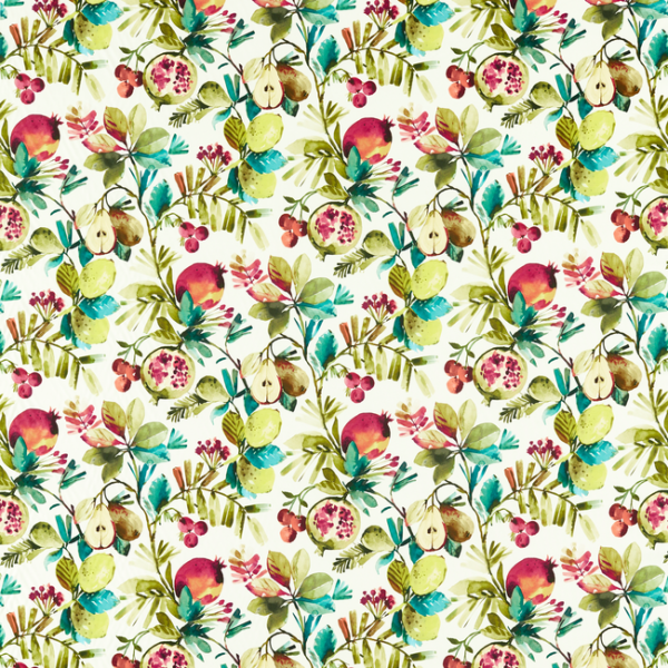 CLARKE & CLARKE STUDIO G FOR C&C AMAZONIA FRUTA - SUMMER COTTON upholstery fabric swatch for sample-first furniture planning