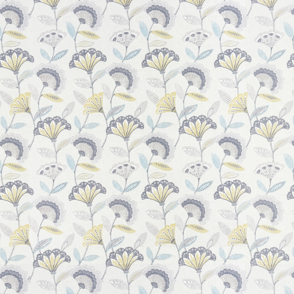 CLARKE & CLARKE STUDIO G FOR C&C BOHEMIA BOHEMIA - CHARCOAL/OCHRE upholstery fabric swatch for sample-first furniture planning