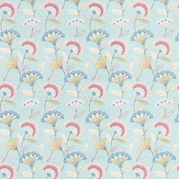CLARKE & CLARKE STUDIO G FOR C&C BOHEMIA BOHEMIA - MINERAL/BLUSH upholstery fabric swatch for sample-first furniture planning