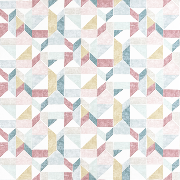CLARKE & CLARKE STUDIO G FOR C&C BOHEMIA LANNA - MINERAL/BLUSH upholstery fabric swatch for sample-first furniture planning