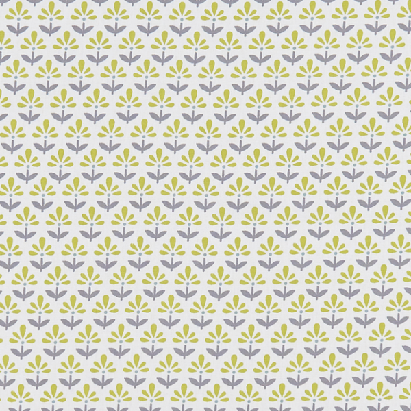 CLARKE & CLARKE STUDIO G FOR C&C CO-ORDINATES FLEUR - CHARTREUSE/CHARCOAL upholstery fabric swatch for sample-first furniture planning