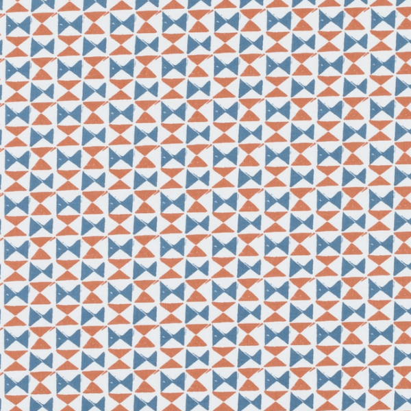 CLARKE & CLARKE STUDIO G FOR C&C CO-ORDINATES ORIANNA - DENIM/SPICE upholstery fabric swatch for sample-first furniture planning