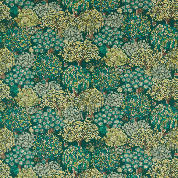 CLARKE & CLARKE STUDIO G FOR C&C COUNTRY ESCAPE TATTON - FOREST upholstery fabric swatch for sample-first furniture planning