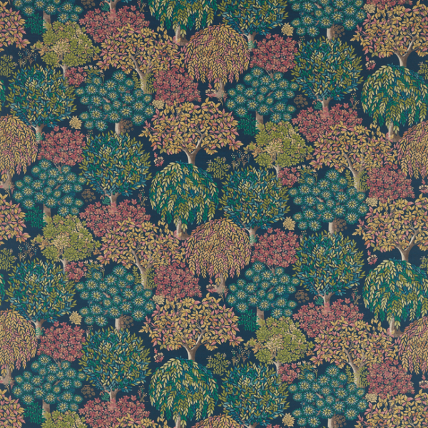 CLARKE & CLARKE STUDIO G FOR C&C COUNTRY ESCAPE TATTON - MIDNIGHT upholstery fabric swatch for sample-first furniture planning