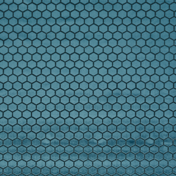 CLARKE & CLARKE STUDIO G FOR C&C ILLUSION HEXA - TEAL upholstery fabric swatch for sample-first furniture planning