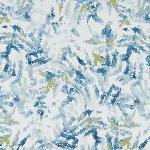 CLARKE & CLARKE STUDIO G FOR C&C PALMERO ARIELLI - TEAL/CITRUS upholstery fabric swatch for sample-first furniture planning