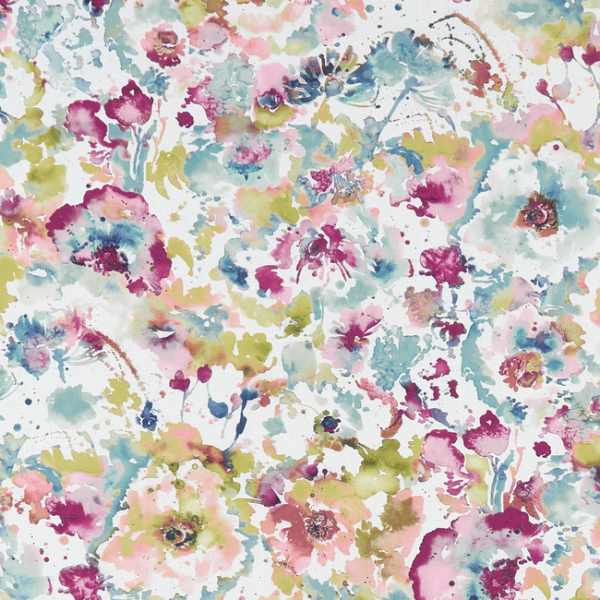 CLARKE & CLARKE STUDIO G FOR C&C PALMERO FLORRIE - SORBET upholstery fabric swatch for sample-first furniture planning
