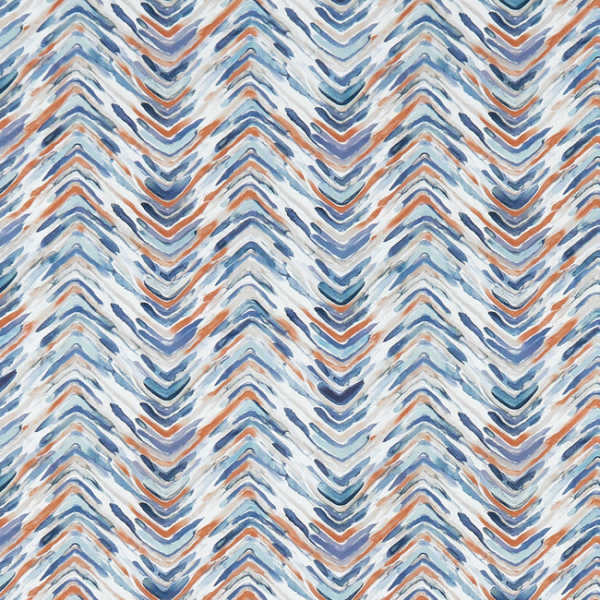 CLARKE & CLARKE STUDIO G FOR C&C PALMERO MEDLEY - TEAL/SPICE upholstery fabric swatch for sample-first furniture planning