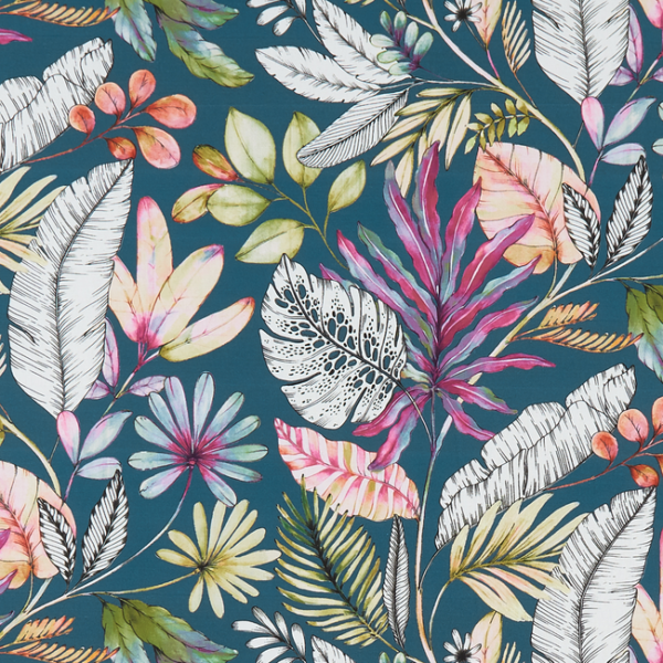 CLARKE & CLARKE STUDIO G FOR C&C PALMERO TROPICANA - MULTI upholstery fabric swatch for sample-first furniture planning