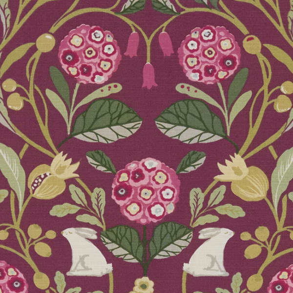 CLARKE & CLARKE STUDIO G FOR C&C SHERWOOD FORESTER - PLUM upholstery fabric swatch for sample-first furniture planning