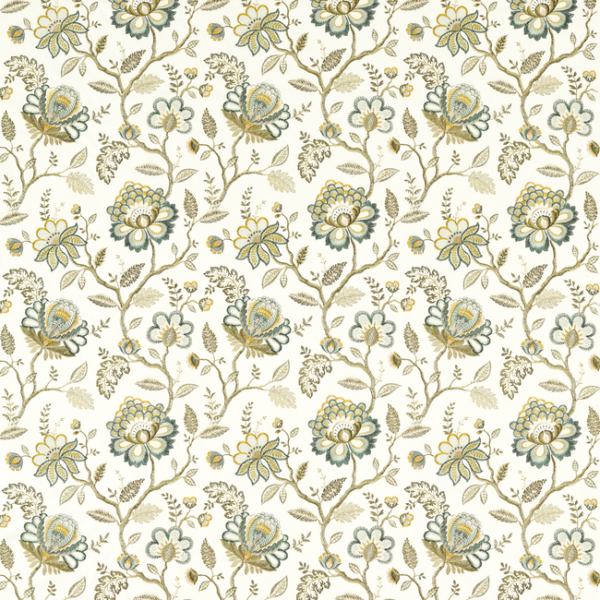 CLARKE & CLARKE VINTAGE ADELINE - TEAL upholstery fabric swatch for sample-first furniture planning