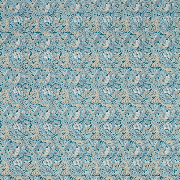CLARKE & CLARKE WILLIAM MORRIS DESIGNS ACANTHUS - DENIM upholstery fabric swatch for sample-first furniture planning