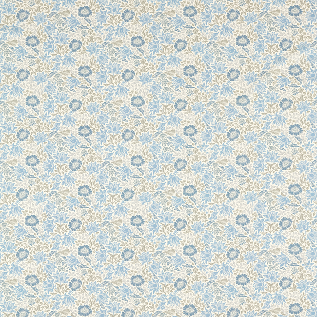CLARKE & CLARKE WILLIAM MORRIS DESIGNS MALLOW - DENIM/IVORY F1680/03.CAC.0