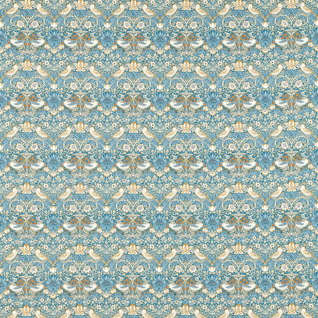 CLARKE & CLARKE WILLIAM MORRIS DESIGNS STRAWBERRY THIEF - DENIM F1678/06.CAC.0