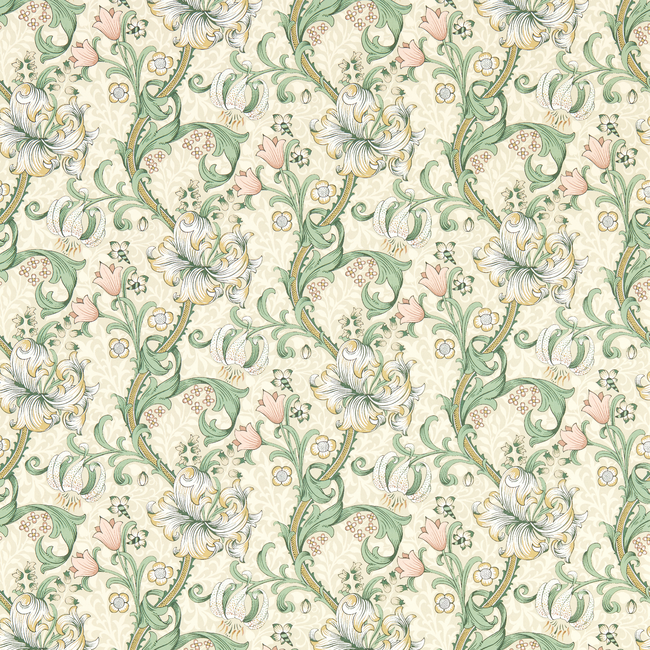 CLARKE & CLARKE WILLIAM MORRIS WALLCOVERING GOLDEN LILY - LINEN WP W0174/01.CAC.0