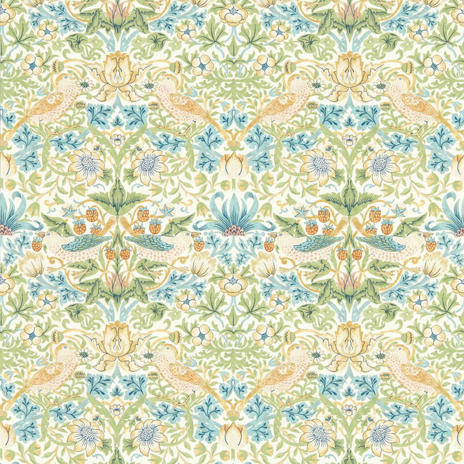 CLARKE & CLARKE WILLIAM MORRIS WALLCOVERING STRAWBERRY THIEF - APPLE WP W0171/01.CAC.0