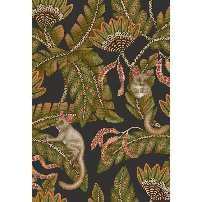 COLE & SON ARDMORE-JABULA BUSH BABY - SPGRN&ORNG/BLCK 119/7031.CS.0