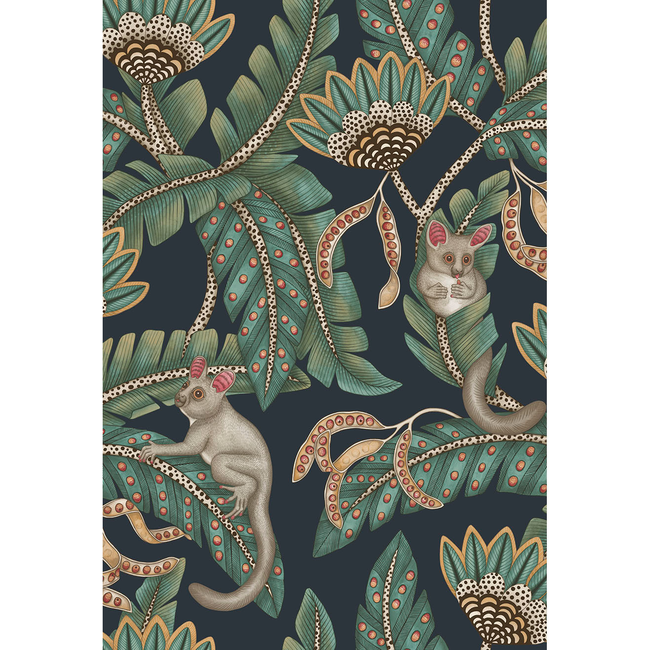 COLE & SON ARDMORE-JABULA BUSH BABY - TEAL&OCHRE/INK 119/7034.CS.0